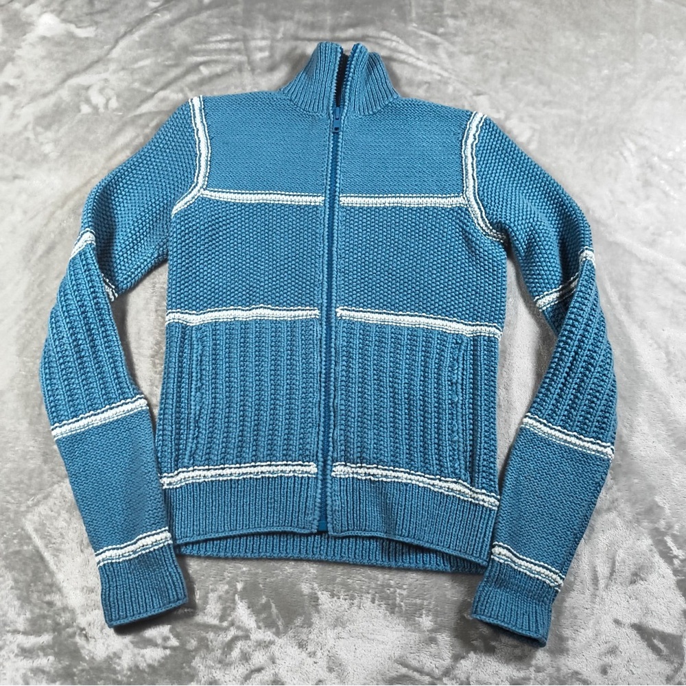 Marc Jacobs Blue and White Knit Cardigan Size S